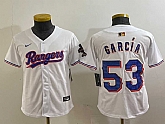 Youth Texas Rangers #53 Adolis Garcia White 2024 Gold Collection Limited Cool Base Jersey,baseball caps,new era cap wholesale,wholesale hats